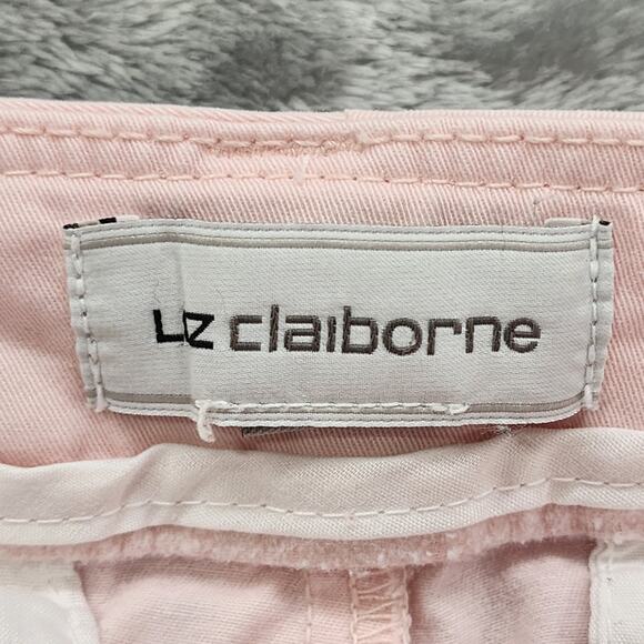 Liz Claiborne Pants Womens 10 Pink Mid Rise Tapered Ankle Stretch Cotton Office - Picture 5 of 12